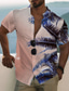 お買い得  メンズプリントシャツ-男性用 シャツ サマーシャツ ココナッツの木 折襟 ホワイト ブルー オレンジ プリント アウトドア ストリート 半袖 ボタンダウン プリント 衣類 ファッション ハワイアン デザイナー カジュアル