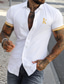 billiga fritidsskjortor för män-Herr Skjorta Sommarskjorta Bokstav Nedvikt Svart Vit Gul Blå Grå Gata Ledigt Kortärmad Button-Down Kläder Mode Ledigt Bekväm