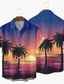 tanie Koszule hawajskie-Męskie Koszula Koszula hawajska Nadruk Graficzny Wzory graficzne Wieczorne Ulica Codzienny 3D Przycisk w dół Najfatalniejszy Designerskie Codzienny Moda Oddychający Żółty Królewski błękit Tęczowy