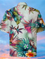 ieftine Cămăși pentru bărbați cu imprimeu-Bărbați Cămașă hawaiană Cămașă Imprimeu Aloha Frunze Răsfrânt Stradă Casual Buton în jos Imprimeu Manșon scurt Topuri Designer Casual Modă Hawaiană Alb / Vară