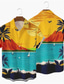 abordables Camisas hawaianas-Hombre Camisa camisa hawaiana Print Graphic Estampados Cuello Vuelto Calle Casual 3D Abotonar Tops Design Casual Moda Transpirable Amarillo Azul Real Arco Iris / Verano