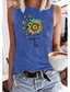 cheap Tank Tops &amp; Camis-Women&#039;s Vest Top Tank Top Designer Summer Sleeveless Graphic Butterfly Sunflower Hot Stamping Round Neck Daily Holiday Print Clothing Clothes Designer Basic Blue Purple Pink