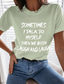 abordables Camisetas de mujer-Mujer Camiseta Design Estampado en caliente Graphic Diseño Manga Corta Escote Redondo Casual Estampado ropa Design Básico Verde Trébol Blanco Negro