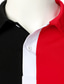 billige klassisk polo-Herre POLO T-skjorte Skjorte Golf skjorte Dresskjorter Uformell skjorte Trykt mønster Geometri Kneppet krage Avslappet Daglig Fargeblokk Knapp ned Kortermet Topper Enkel Fargeblokk Fritid Mote Svart