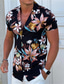 tanie Koszule hawajskie-Męskie Koszula Koszula obozowa Koszula z grafiką Koszula Aloha Kwiaty Wieczorne Czarny Biały Żółty Niebieski Fioletowy Nadruk Na zewnątrz Ulica Krótki rękaw Przycisk w dół Odzież Moda Designerskie