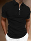 cheap Zip Polo-Men&#039;s Polo Golf Shirt 3D Print Polka Dot Turndown Casual Daily Zipper Print Short Sleeve Tops Designer Casual Fashion Breathable Black Navy Blue
