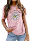 olcso Női pólók-Női Póló Alap Nyomtatott Virág Alap Kerek Póló Alapértelmezett Nyár borsó zöld Lóhere Fehér Medence Arcpír rózsaszín