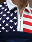 voordelige 3D-ritspolo-Voor heren POLO Shirt Golfshirt Modieus Casual Comfortabel Korte mouw Blauw rood &amp; Geel+Rood Zwart+Grijs White + Gray Marineblauw Nationale vlag Strijkijzer Straat Casual Vetoketju Kleding Kleding