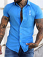 cheap Men&#039;s Casual Shirts-Men&#039;s Shirt Summer Shirt Letter Turndown Red Blue Khaki Street Casual Short Sleeve Button-Down Clothing Apparel Fashion Casual Comfortable