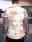 cheap Men&#039;s Printed Shirts-Men&#039;s Shirt Print Coconut Tree Turndown Street Casual Button-Down Print Short Sleeve Tops Casual Fashion Designer Breathable Beige
