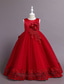 billige Blomsterkjoler-Barn Jente Blomsterjente kjole Kjole Blomsternål i krystall Ermeløs Bryllup Fest Lapper Broderi Elegant Prinsesse Polyester Maksi Blomstret broderikjole Kjole med A-linje Sommer Vår 4-13 år Hvit Gul