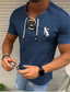 billige Skjorter med trykk for menn-herre t-skjorte ensfarget kryss v-hals casual daglig snorkvast kortermede topper casual kul slim fit svart/grå marineblå lyseblå