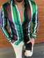 Χαμηλού Κόστους Ανδρικά πουκάμισα με στάμπα-Ανδρικά Πουκάμισο Ριγέ Απορρίπτω Δρόμος Causal Κουμπί-Κάτω Μακρυμάνικο Άριστος Καθημερινό Μοντέρνα Άνετο Μαύρο / Κόκκινο Πράσινο του τριφυλλιού Βυσσινί / Παραλία