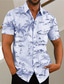 voordelige Overhemden met print voor heren-Voor heren Overhemd Hawaiiaans overhemd Kokosnootboom Aloha graffiti Strijkijzer Wit Geel Lichtgroen Blozend Roze Marineblauw Print Buiten Straat Korte mouw Button-omlaag Afdrukken Kleding Modieus