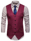 cheap Gilets-Men&#039;s Vest Slim Polyester Men&#039;s Suit Wine / White / Black - V Neck