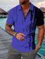 cheap Zip Polo-Men&#039;s Polo Shirt Golf Shirt Zip Polo Zip Fashion Designer Casual Summer Short Sleeves Black Blue Pink Yellow Geometry 3D Print Turndown Zip Outdoor Street Zipper Print Clothing Clothes Fashion