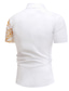 voordelige Nette overhemden-Voor heren Overhemd Grafische prints Strijkijzer Straat Casual Button-omlaag Afdrukken Korte mouw Tops Casual Modieus Ademend Wijn Wit Zwart / Zomer