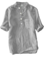 billige fritidsskjorter for menn-uformelt skjortetrykk for menn vanlig ensfarget stativ krage uformelt daglig kortermede topper med knapper, lett pustende hvit svart grå