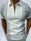billige klassisk polo-golfskjorte for menn stripet turndown avslappet daglig gateglidelåstrykk kortermet topper mote komfortabel sport grå marineblå sommerskjorter ferie ferie bedrift
