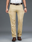 voordelige Chinos (zwaar katoen)-herenkleurige broek chino broek zakelijke casual broek slim fit rechte effen kleur broek