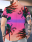 billiga Skjortor med tryck för män-Herr Skjorta Sommarskjorta Grafisk Landskap Hög krage Regnbåge Tryck Utomhus Ledigt Kortärmad Button-Down Mönster Kläder Mode Hawaiisk Designer Ledigt