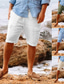 abordables Bermudas estilo casual-Hombre Pantalones cortos de playa Pantalones cortos de lino Correa Plano Comodidad Transpirable Longitud de la rodilla Casual Diario Mezcla Lino / Algodón Ropa de calle Estilo clásico Blanco Verde