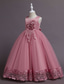 billige Blomsterkjoler-Barn Jente Blomsterjente kjole Kjole Blomsternål i krystall Ermeløs Bryllup Fest Lapper Broderi Elegant Prinsesse Polyester Maksi Blomstret broderikjole Kjole med A-linje Sommer Vår 4-13 år Hvit Gul
