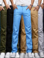 abordables Chino-pantalon de couleur pour hommes pantalon chino décontracté pantalon droit slim couleur unie