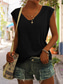abordables T-shirts Femme-Femme Chemisier T shirt Tee Basique Plein du quotidien Col V Sans Manches Standard Eté Vert Blanche Noir Bleu Rose Claire