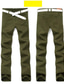 baratos Chinos-Calças coloridas masculinas calças chino casuais calças retas finas cor sólida
