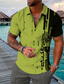 cheap Zip Polo-Men&#039;s Polo Shirt Golf Shirt Zip Polo Zip Fashion Designer Casual Summer Short Sleeves Black Blue Pink Yellow Geometry 3D Print Turndown Zip Outdoor Street Zipper Print Clothing Clothes Fashion
