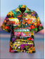 ieftine Cămăși pentru bărbați cu imprimeu-Bărbați Cămașă Imprimeu Grafic Cranii Animal Răsfrânt Ieșire Plajă #D Mânecă scurtă Topuri Designer Hawaiană Stiluri de Plajă A B C / Vară