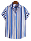 رخيصةأون قمصان رجالية عادية-رجالي قميص هندسي ياقة كلاسيكية مناسب للعطلات شاطئ طباعة قمم كاجوال استوائي A B C / الصيف / الصيف