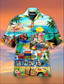 cheap Men&#039;s Printed Shirts-Men&#039;s Shirt Print Graphic Skull Animal Turndown Going out Beach 3D Short Sleeves Tops Designer Hawaiian Beach A B C / Summer