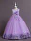 billige Blomsterkjoler-Barn Jente Blomsterjente kjole Kjole Blomsternål i krystall Ermeløs Bryllup Fest Lapper Broderi Elegant Prinsesse Polyester Maksi Blomstret broderikjole Kjole med A-linje Sommer Vår 4-13 år Hvit Gul