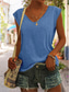 ieftine Tricouri Damă-Pentru femei Bluză Tricou De Bază Simplu Zilnic În V Fără mâneci Regulat Vară Trifoi Alb Negru Albastru piscină Roz Îmbujorat