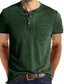 cheap Men&#039;s Henley Shirts-Men‘s T-shirt Sleeve Pocket Henley Stard Summer Wine Red Green Blue Royal Blue Dark Blue