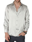 billige fritidsskjorter for menn-herreskjorte ensfarget turndown fest daglig button-down lange ermede topper uformell mote komfortabel hvit svart grå