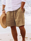 billiga Beach Shorts-Herr Shorts Rak Snörning Elastisk midja Solid färg Komfort Andningsfunktion Kort Dagligen Strand Mode Elegant och modernt Gul Microelastisk