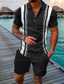זול פולו קלאסי-חולצת גולף קצרת שרוולים לגברים קז&#039;ואל פשוט יומיומי בייסיק קיץ חליפת מכנסיים חוף הוואי