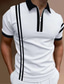 رخيصةأون لعبة البولو الكلاسيكية-رجالي قميص بولو قميص الجولف مخطط طوي مناسب للخارج قمصان الجولف كم قصير قمم مصمم بانغك &amp; قوطي الرياضات خمر أسود / أحمر أسود / أبيض