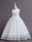 billige Blomsterkjoler-Barn Jente Blomsterjente kjole Kjole Blomsternål i krystall Ermeløs Bryllup Fest Lapper Broderi Elegant Prinsesse Polyester Maksi Blomstret broderikjole Kjole med A-linje Sommer Vår 4-13 år Hvit Gul