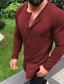 cheap Men&#039;s Casual Shirts-Men&#039;s Shirt Solid Color Crew Neck Street Casual Button-Down Long Sleeve Tops Casual Fashion Comfortable White Black Fuchsia Summer Shirts Muscle Shirts for Men