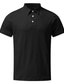 tanie klasyczna koszulka polo-Męskie Koszulka polo Koszula golfowa Jednokolorowe Wieczorne Czarny Rumiany róż Biały Codzienny Sport Krótki rękaw Przycisk w dół Odzież Moda Codzienny Oddychający