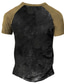 Χαμηλού Κόστους Ανδρικά 3D T-shirts-Ανδρικά Μπλουζάκι Πουκάμισο Henley Γραφικά μπλουζάκια Αστεία μπλουζάκια Συνδυασμός Χρωμάτων τα χέρια Χένλι Πράσινο του τριφυλλιού Θαλασσί Καφέ Μαύρο 3D εκτύπωση Μεγάλα Μεγέθη / Καλοκαίρι / Βίντατζ