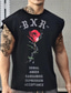 cheap Gym Tank Tops-Men&#039;s Unisex T shirt Tee Hot Stamping Graphic Prints Rose Crew Neck Street Daily Print Cap Sleeve Tops Designer Casual Big and Tall Sports Black / Summer / Summer