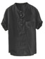 tanie męskie koszule casual-Męska koszula na co dzień z nadrukiem zwykły jednolity kolor stójka na co dzień codzienne zapinane na guziki bluzki z krótkim rękawem lekka oddychająca biała czarna szara