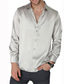 abordables camisas casuales de los hombres-Camisa de hombre de color sólido para fiestas diarias con botones, tops de manga larga, moda informal, cómodo, blanco, negro, gris.