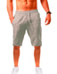 cheap Linen Shorts-Men&#039;s Shorts Linen Shorts Drawstring Plain Daily Streetwear Basic Light Khaki. Black