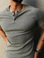 cheap Men&#039;s Henley Shirts-Men&#039;s Henley Shirt Solid Color Henley Gray White Street Holiday Short Sleeve Button-Down Clothing Apparel Fashion Casual Comfortable / Summer / Summer / Beach